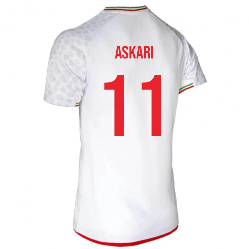 Danxen Niño Camiseta Irán Mohammad Askari #11 Blanco Rojo 1ª Equipación 26-28 La Camisa