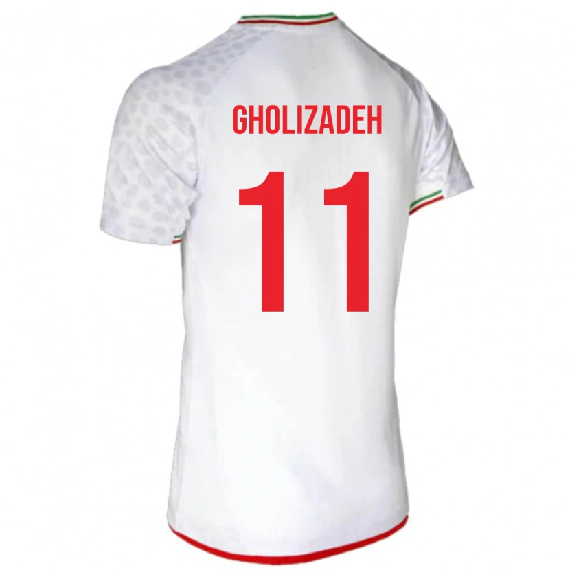 Danxen Niño Camiseta Irán Ali Gholizadeh #11 Blanco Rojo 1ª Equipación 26-28 La Camisa