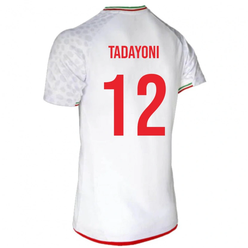 Danxen Niño Camiseta Irán Morteza Tadayoni #12 Blanco Rojo 1ª Equipación 26-28 La Camisa