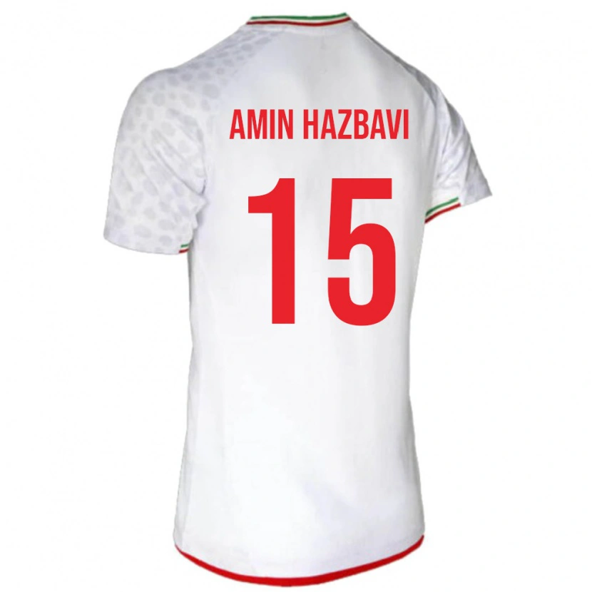 Danxen Niño Camiseta Irán Mohammadamin Hazbavi #15 Blanco Rojo 1ª Equipación 26-28 La Camisa