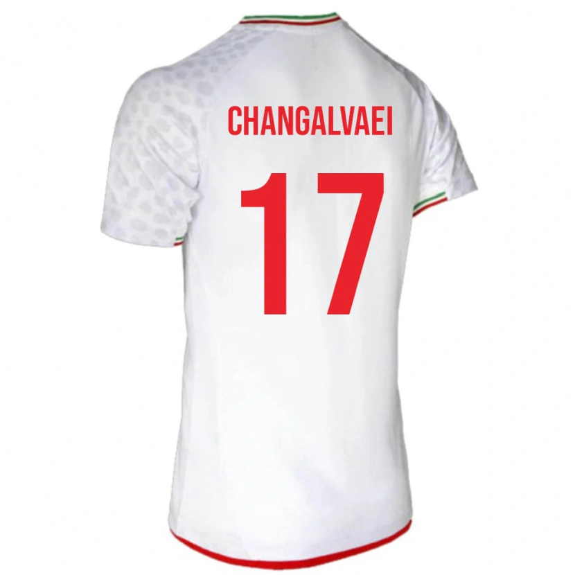 Danxen Niño Camiseta Irán Amirreza Changalvaei #17 Blanco Rojo 1ª Equipación 26-28 La Camisa