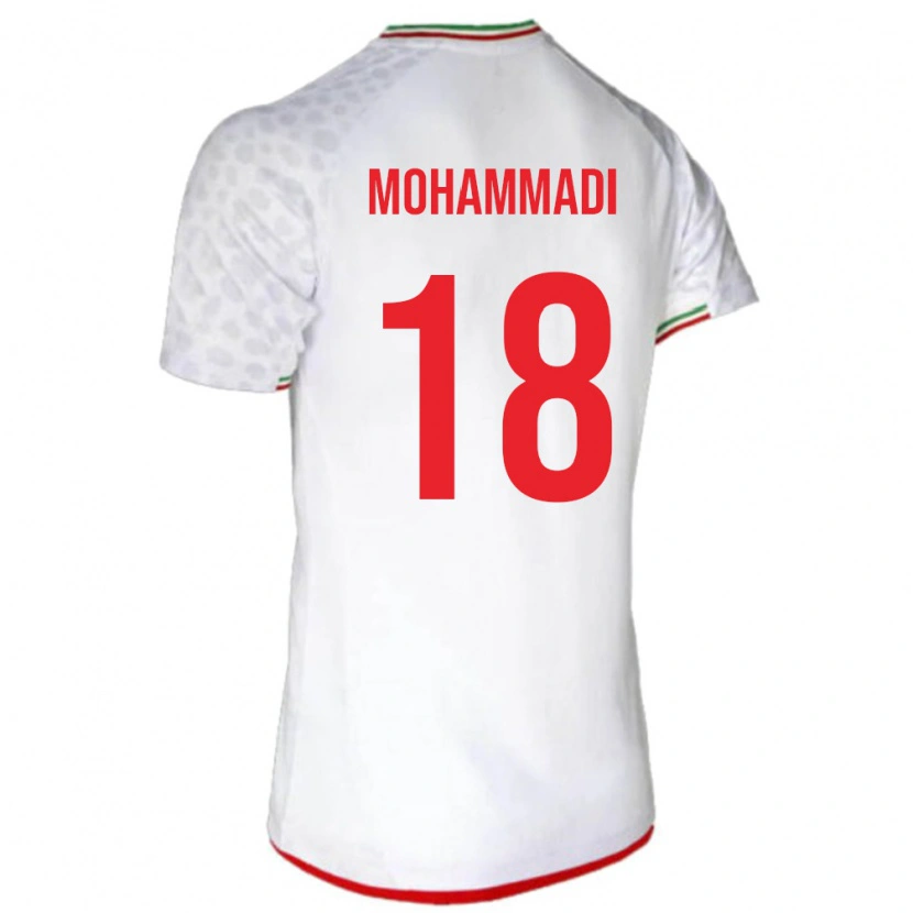 Danxen Niño Camiseta Irán Melika Mohammadi #18 Blanco Rojo 1ª Equipación 26-28 La Camisa