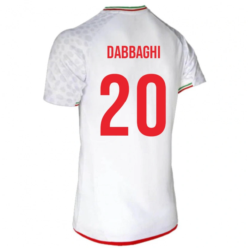 Danxen Niño Camiseta Irán Hajar Dabbaghi #20 Blanco Rojo 1ª Equipación 26-28 La Camisa