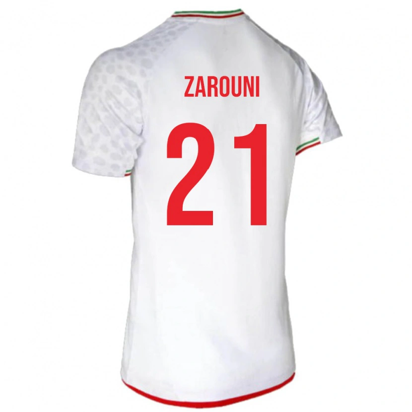 Danxen Niño Camiseta Irán Hamidreza Zarouni #21 Blanco Rojo 1ª Equipación 26-28 La Camisa