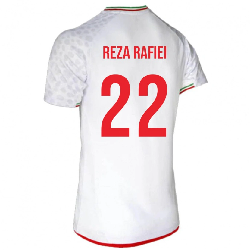 Danxen Niño Camiseta Irán Amir Reza Rafiei #22 Blanco Rojo 1ª Equipación 26-28 La Camisa