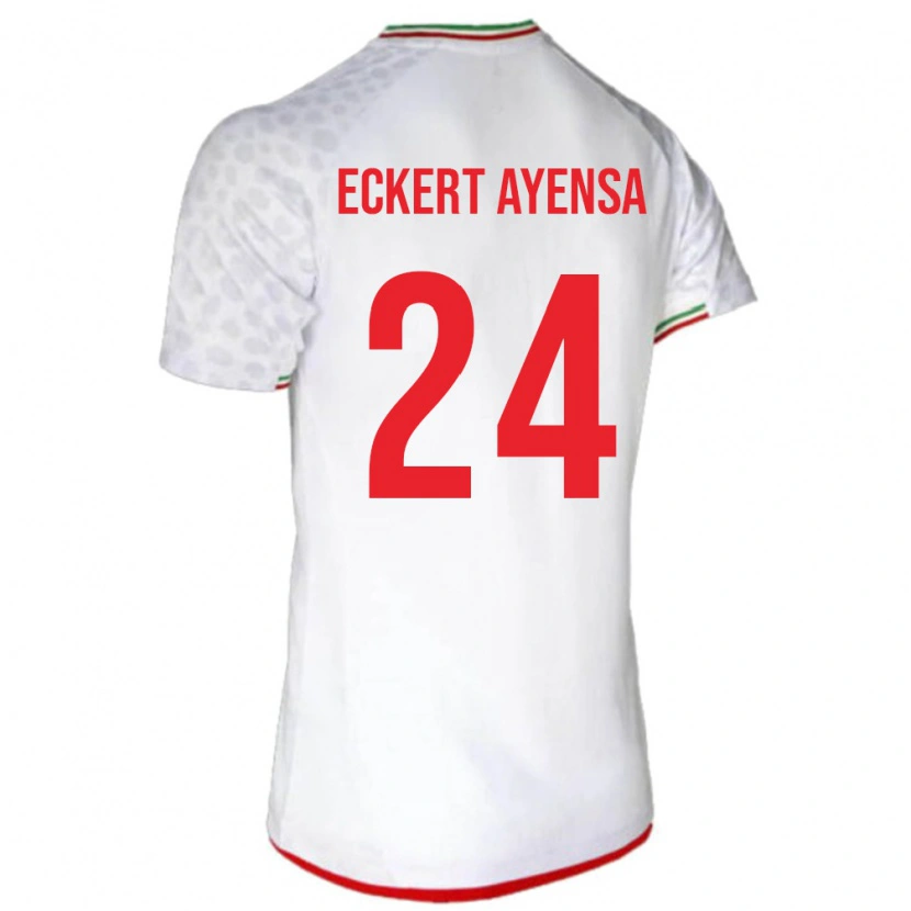 Danxen Niño Camiseta Irán Dennis Eckert Ayensa #24 Blanco Rojo 1ª Equipación 26-28 La Camisa
