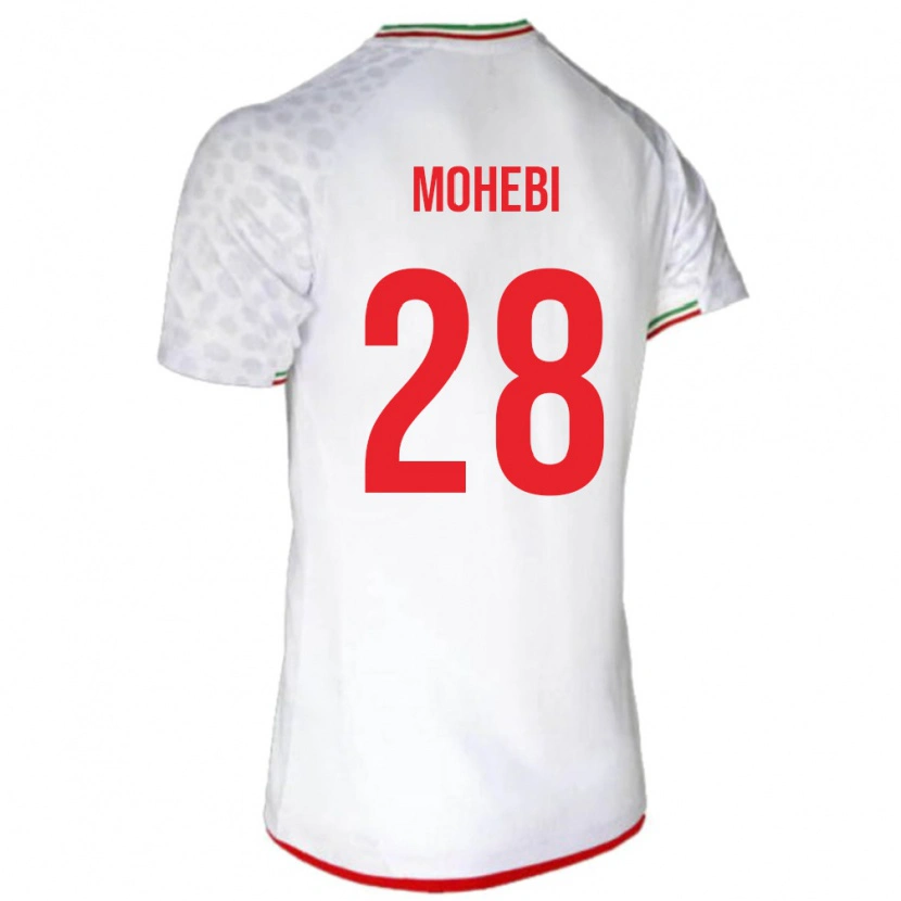 Danxen Niño Camiseta Irán Mohammadmehdi Mohebi #28 Blanco Rojo 1ª Equipación 26-28 La Camisa