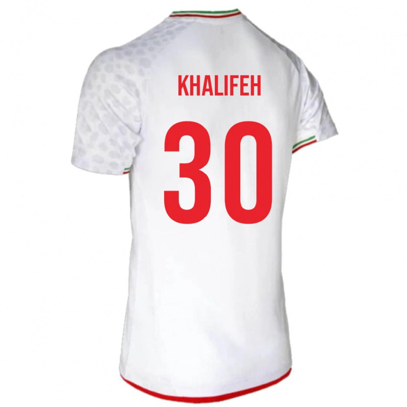 Danxen Niño Camiseta Irán Mohammad Khalifeh #30 Blanco Rojo 1ª Equipación 26-28 La Camisa