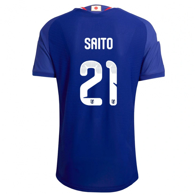 Danxen Niño Camiseta Japón Hideki Saito #21 Azul Blanco Rojo 1ª Equipación 26-28 La Camisa