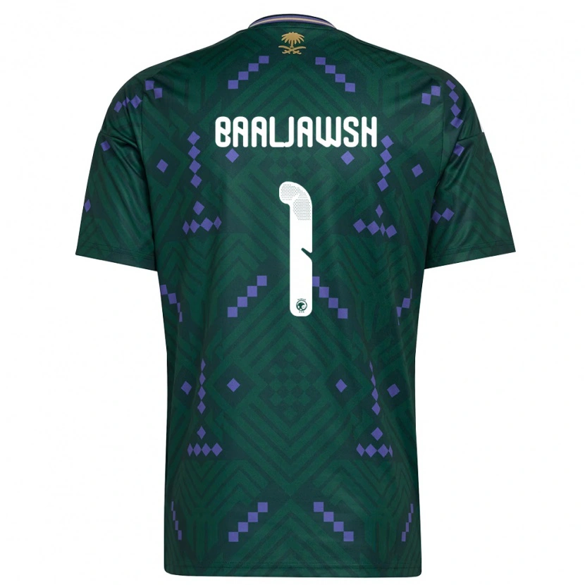 Danxen Niño Camiseta Arabia Saudita Turki Ba Al-Jawsh #1 Verde Púrpura Blanco 1ª Equipación 26-28 La Camisa