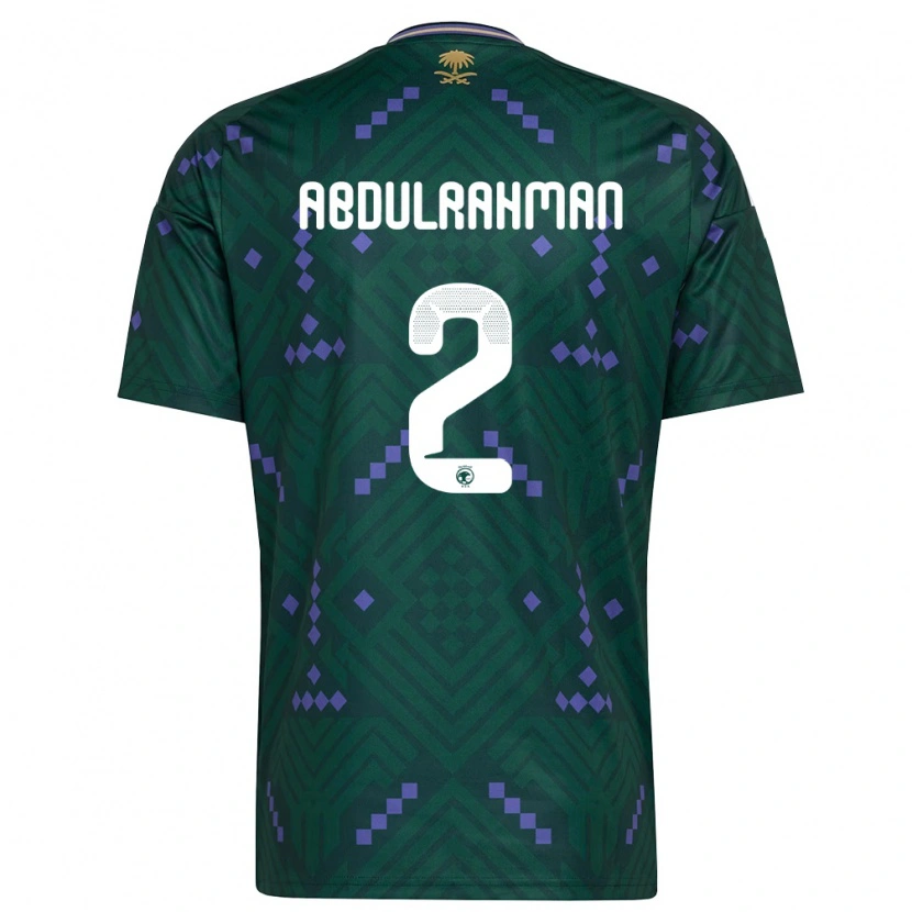 Danxen Niño Camiseta Arabia Saudita Mohammed Abdulrahman #2 Verde Púrpura Blanco 1ª Equipación 26-28 La Camisa
