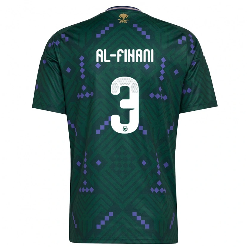 Danxen Niño Camiseta Arabia Saudita Nasser Al-Fihani #3 Verde Púrpura Blanco 1ª Equipación 26-28 La Camisa