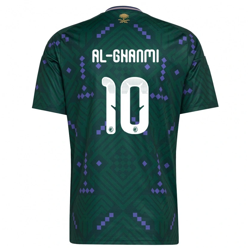 Danxen Niño Camiseta Arabia Saudita Omar Al-Ghanmi #10 Verde Púrpura Blanco 1ª Equipación 26-28 La Camisa