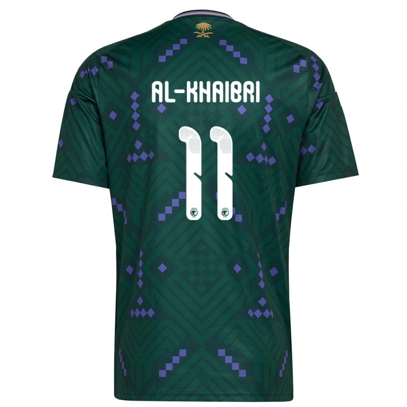 Danxen Niño Camiseta Arabia Saudita Thamer Al-Khaibri #11 Verde Púrpura Blanco 1ª Equipación 26-28 La Camisa