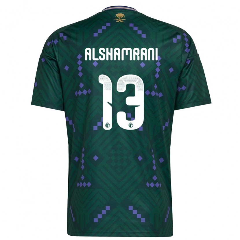 Danxen Niño Camiseta Arabia Saudita Farha Alshamrani #13 Verde Púrpura Blanco 1ª Equipación 26-28 La Camisa
