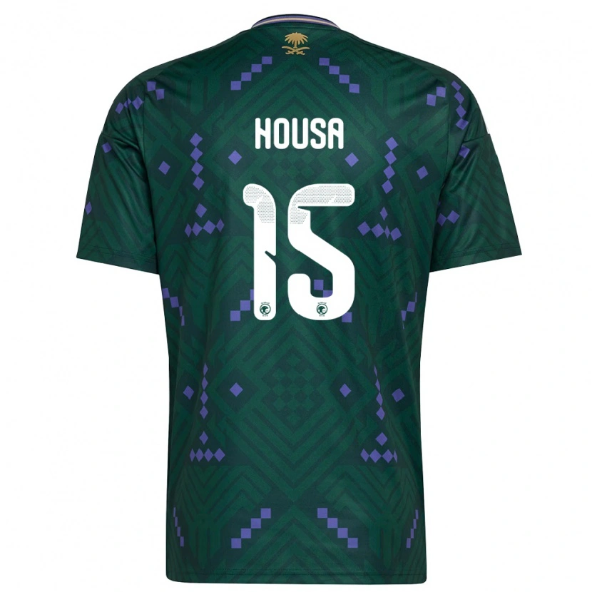 Danxen Niño Camiseta Arabia Saudita Eyad Housa #15 Verde Púrpura Blanco 1ª Equipación 26-28 La Camisa