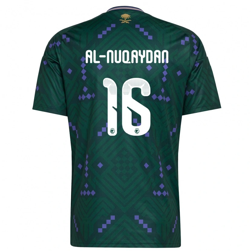Danxen Niño Camiseta Arabia Saudita Mohammed Al-Nuqaydan #16 Verde Púrpura Blanco 1ª Equipación 26-28 La Camisa