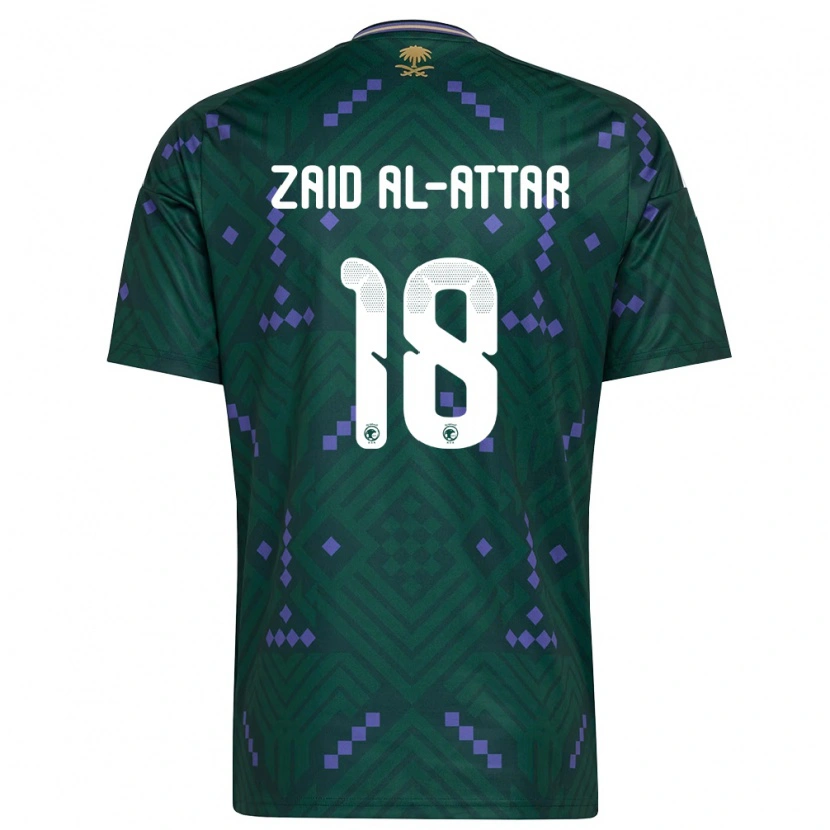 Danxen Niño Camiseta Arabia Saudita Ramez Al-Attar #18 Verde Púrpura Blanco 1ª Equipación 26-28 La Camisa