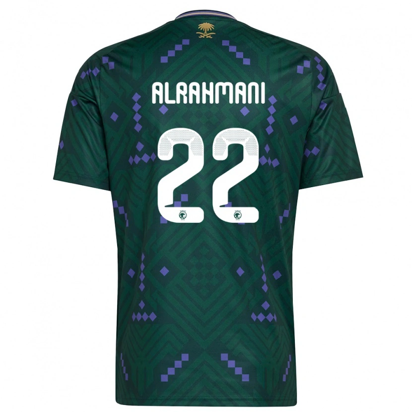 Danxen Niño Camiseta Arabia Saudita Saleh Alrahmani #22 Verde Púrpura Blanco 1ª Equipación 26-28 La Camisa