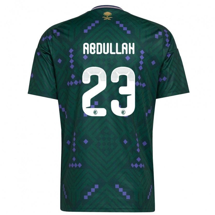 Danxen Niño Camiseta Arabia Saudita Nawaf Abdullah #23 Verde Púrpura Blanco 1ª Equipación 26-28 La Camisa