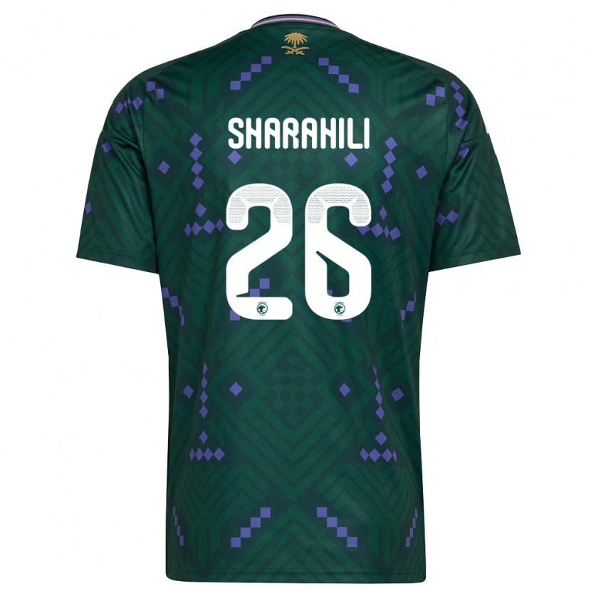Danxen Niño Camiseta Arabia Saudita Riyadh Sharahili #26 Verde Púrpura Blanco 1ª Equipación 26-28 La Camisa