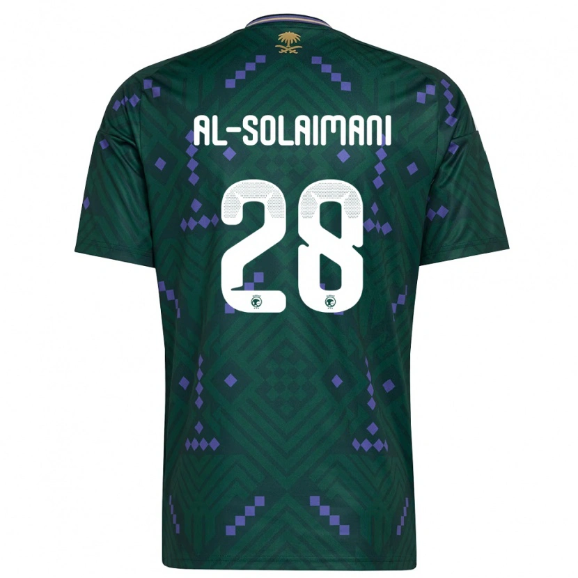 Danxen Niño Camiseta Arabia Saudita Solaiman Al-Solaimani #28 Verde Púrpura Blanco 1ª Equipación 26-28 La Camisa