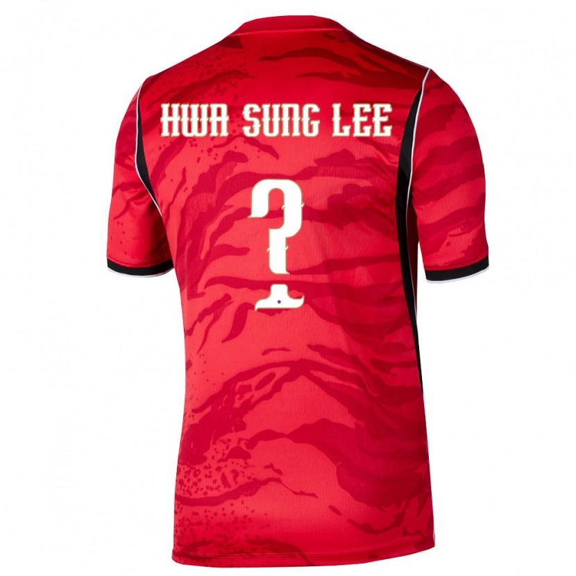 Danxen Niño Camiseta Corea Del Sur Sung-Hwa Lee #0 Rojo Blanco Negro 1ª Equipación 26-28 La Camisa
