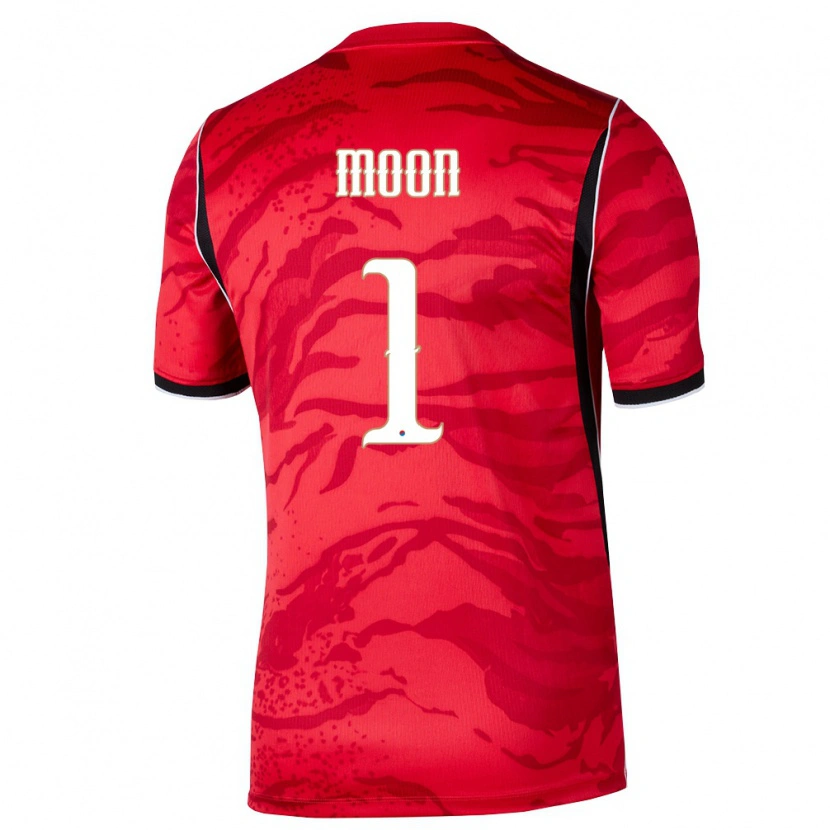 Danxen Niño Camiseta Corea Del Sur Hyeon-Ho Moon #1 Rojo Blanco Negro 1ª Equipación 26-28 La Camisa