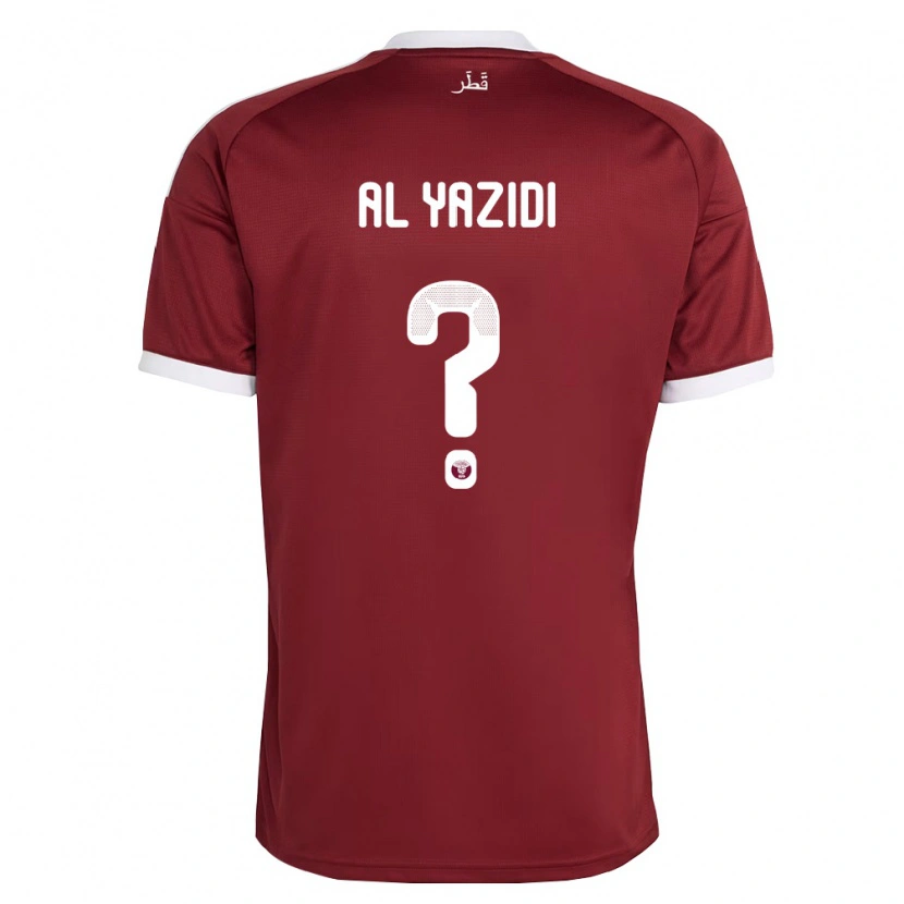 Danxen Niño Camiseta Catar Nasser Al Yazidi #0 Rojo Borgoña Blanco 1ª Equipación 26-28 La Camisa