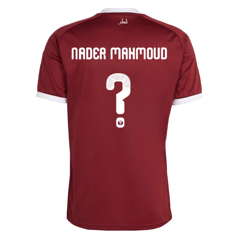 Danxen Niño Camiseta Catar Ali Nader Mahmoud #0 Rojo Borgoña Blanco 1ª Equipación 26-28 La Camisa