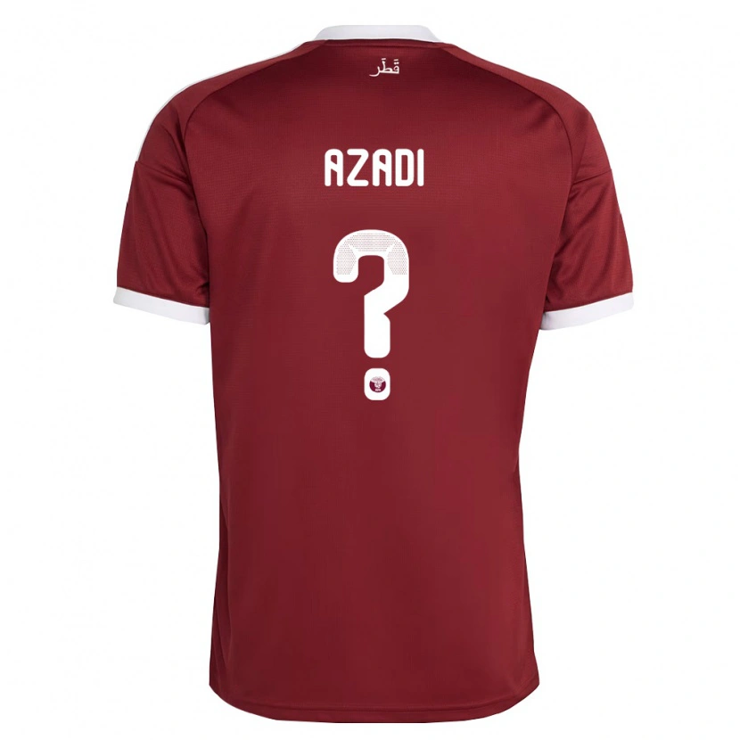 Danxen Niño Camiseta Catar Faisal Azadi #0 Rojo Borgoña Blanco 1ª Equipación 26-28 La Camisa