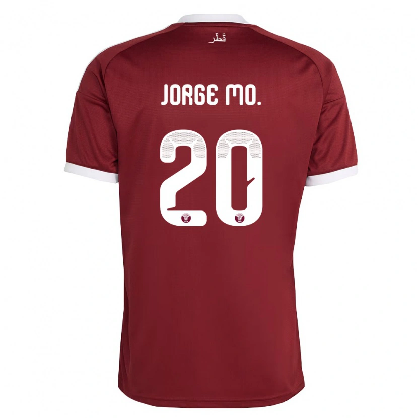Danxen Niño Camiseta Catar Jorge Diego Jordan Mo. #20 Rojo Borgoña Blanco 1ª Equipación 26-28 La Camisa
