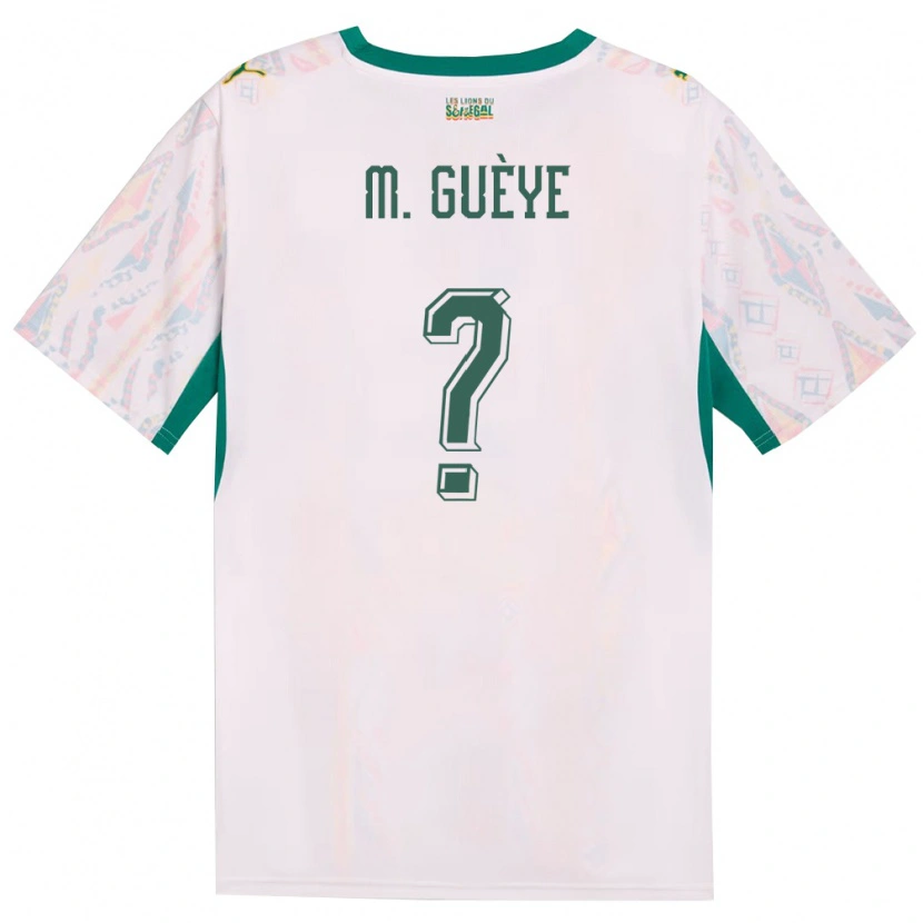 Danxen Niño Camiseta Senegal Mouhamed Guèye #0 Blanco Verde Amarillo 1ª Equipación 26-28 La Camisa