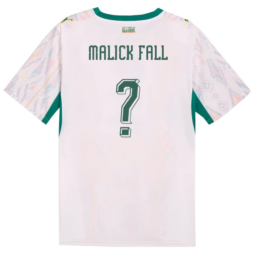 Danxen Niño Camiseta Senegal El Hadji Malick Fall #0 Blanco Verde Amarillo 1ª Equipación 26-28 La Camisa