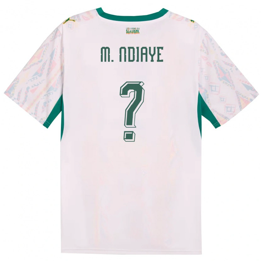 Danxen Niño Camiseta Senegal Madicke Ndiaye #0 Blanco Verde Amarillo 1ª Equipación 26-28 La Camisa