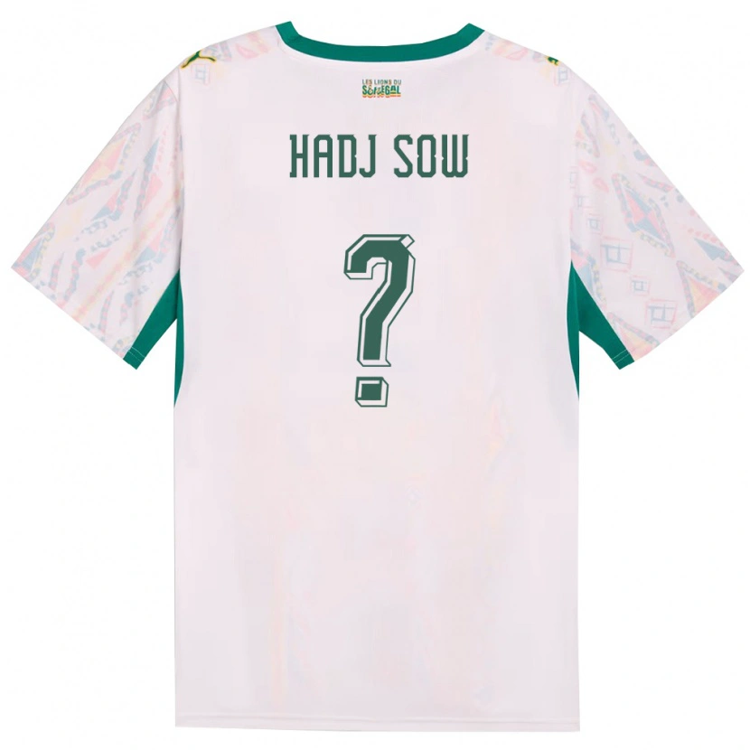 Danxen Niño Camiseta Senegal El Hadj Sow #0 Blanco Verde Amarillo 1ª Equipación 26-28 La Camisa