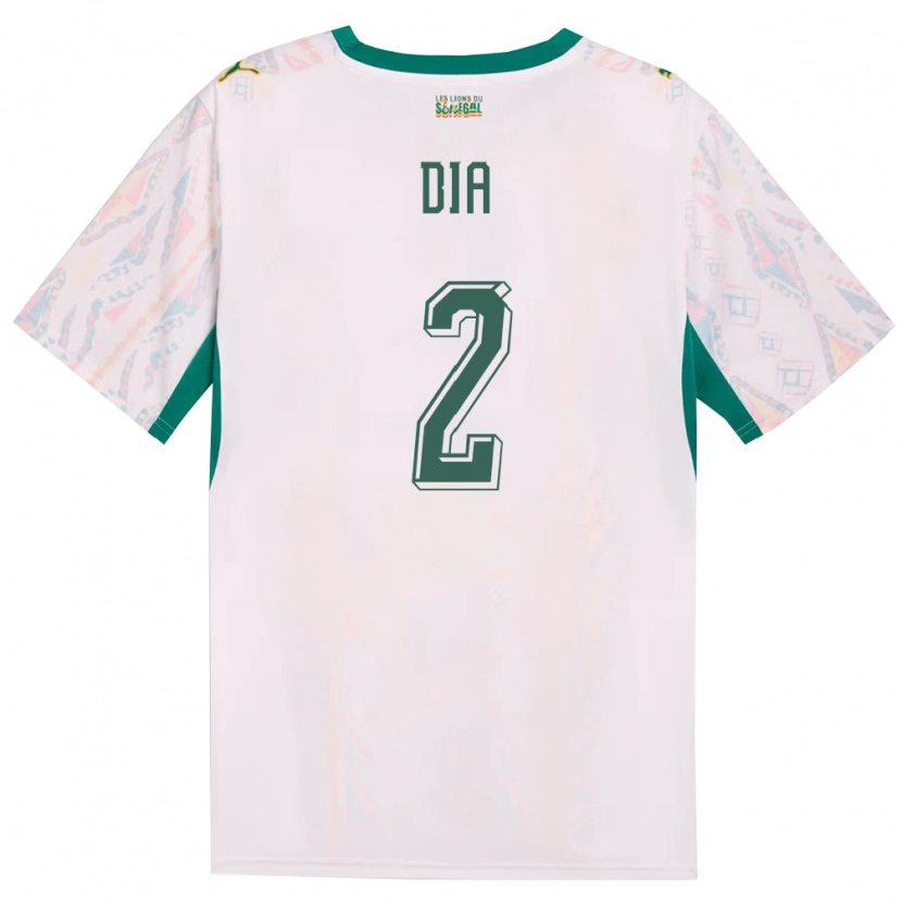 Danxen Niño Camiseta Senegal Taly Dia #2 Blanco Verde Amarillo 1ª Equipación 26-28 La Camisa