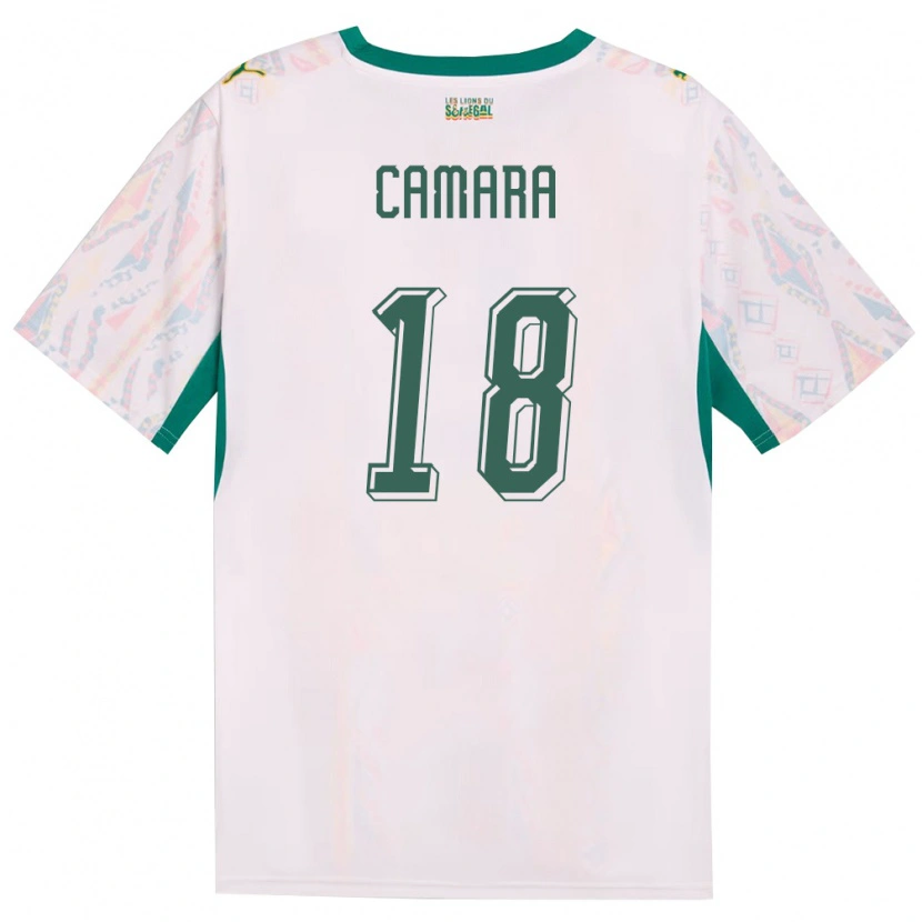 Danxen Niño Camiseta Senegal Meta Camara #18 Blanco Verde Amarillo 1ª Equipación 26-28 La Camisa