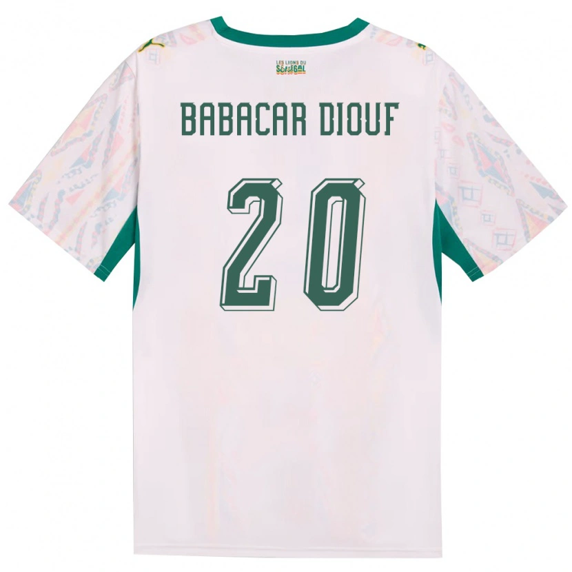 Danxen Niño Camiseta Senegal Khalifa Babacar Diouf #20 Blanco Verde Amarillo 1ª Equipación 26-28 La Camisa