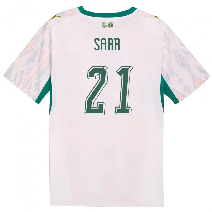 Danxen Niño Camiseta Senegal Assane Sarr #21 Blanco Verde Amarillo 1ª Equipación 26-28 La Camisa