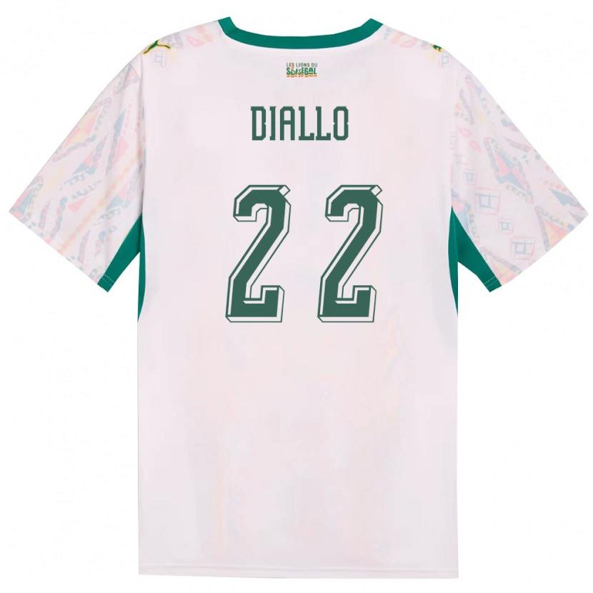 Danxen Niño Camiseta Senegal Abdou Diallo #22 Blanco Verde Amarillo 1ª Equipación 26-28 La Camisa