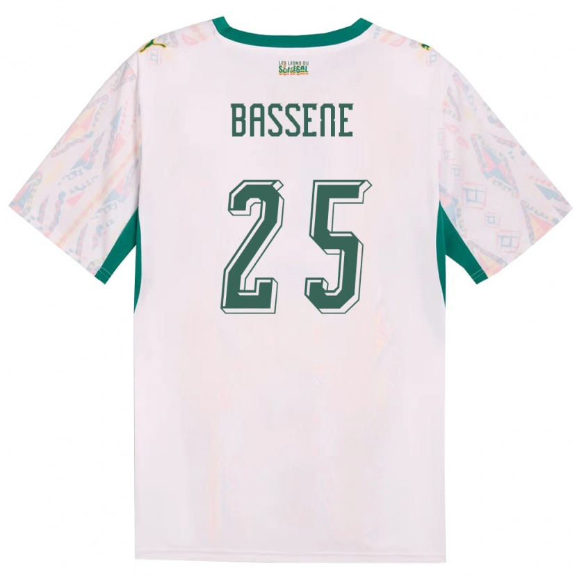 Danxen Niño Camiseta Senegal Pascaline Bassene #25 Blanco Verde Amarillo 1ª Equipación 26-28 La Camisa