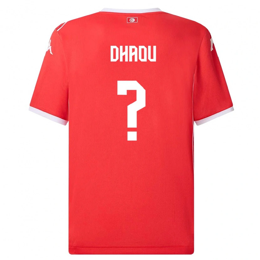 Danxen Niño Camiseta Túnez Haythem Dhaou #0 Rojo Blanco 1ª Equipación 26-28 La Camisa