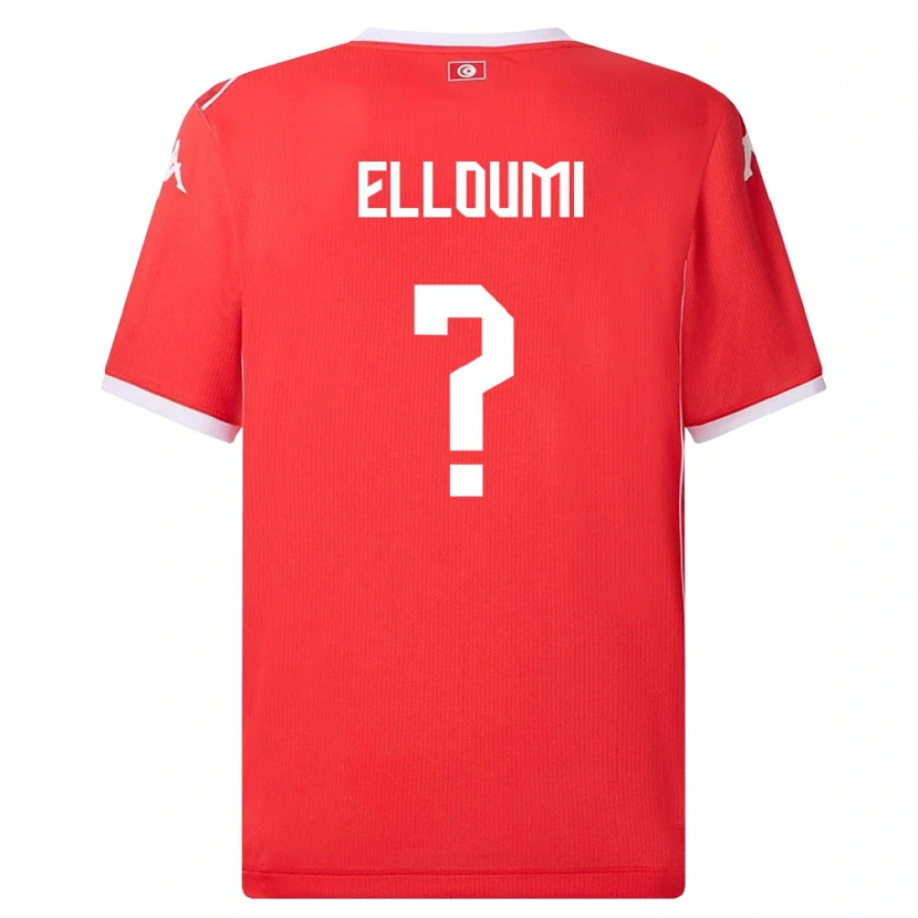 Danxen Niño Camiseta Túnez Rayan Elloumi #0 Rojo Blanco 1ª Equipación 26-28 La Camisa