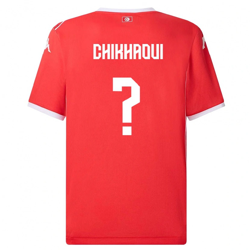 Danxen Niño Camiseta Túnez Raed Chikhaoui #0 Rojo Blanco 1ª Equipación 26-28 La Camisa