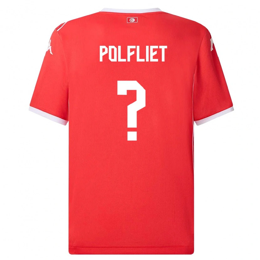 Danxen Niño Camiseta Túnez Rami Polfliet #0 Rojo Blanco 1ª Equipación 26-28 La Camisa