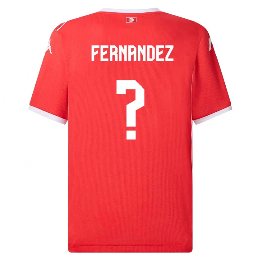 Danxen Niño Camiseta Túnez Elies Araar Fernandez #0 Rojo Blanco 1ª Equipación 26-28 La Camisa