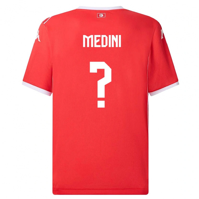 Danxen Niño Camiseta Túnez Issa Medini #0 Rojo Blanco 1ª Equipación 26-28 La Camisa
