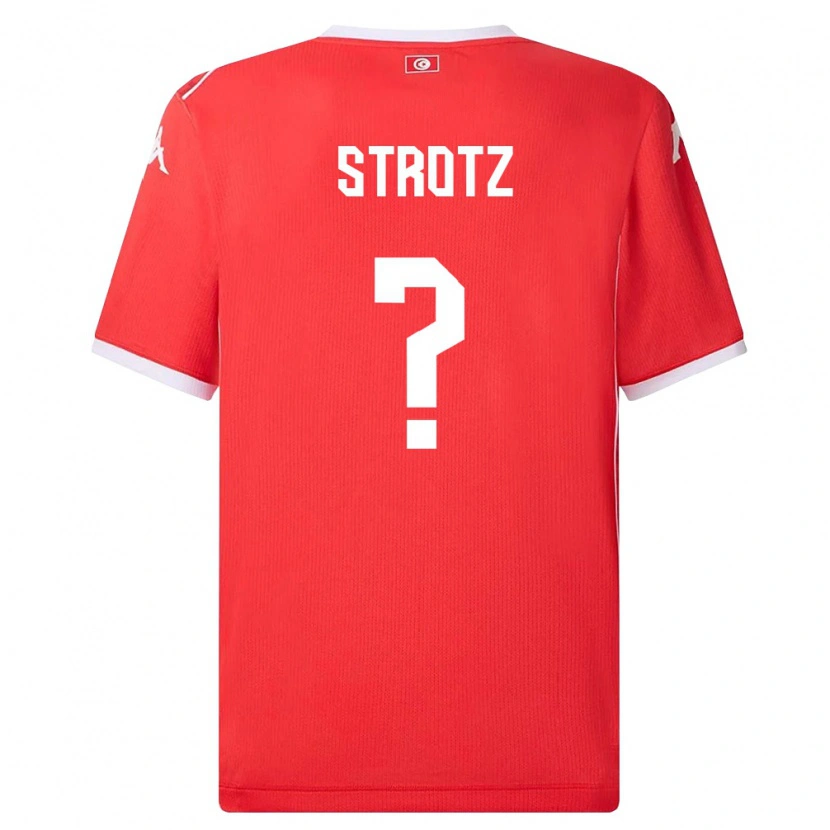 Danxen Niño Camiseta Túnez Noam Strotz #0 Rojo Blanco 1ª Equipación 26-28 La Camisa