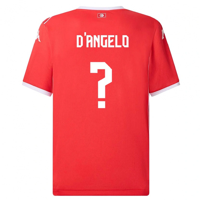 Danxen Niño Camiseta Túnez Gianni D'angelo #0 Rojo Blanco 1ª Equipación 26-28 La Camisa